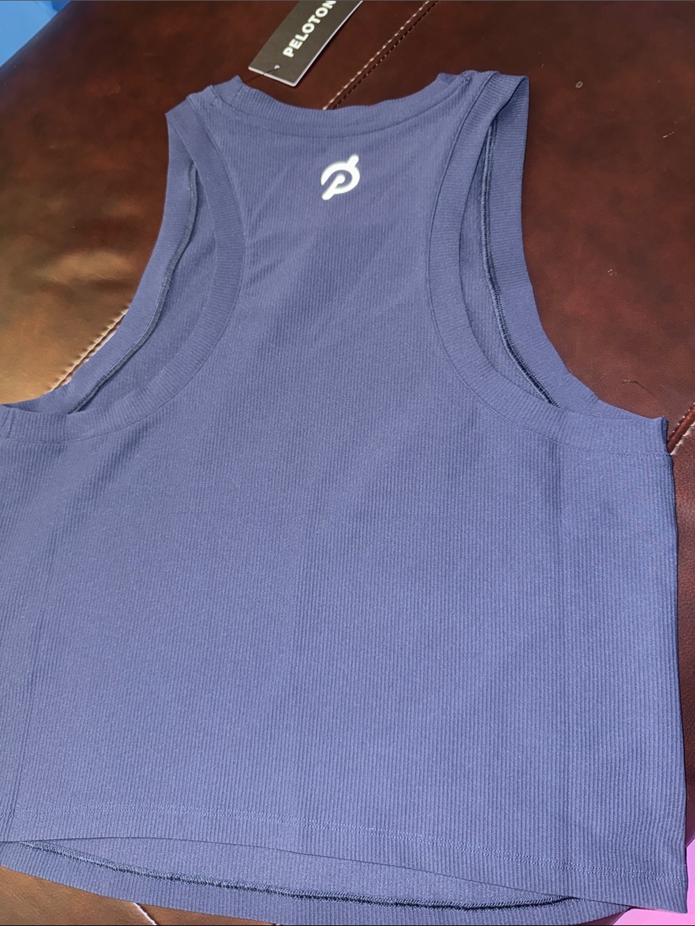 Peloton Deep Blue Ribbed Racerback Tank